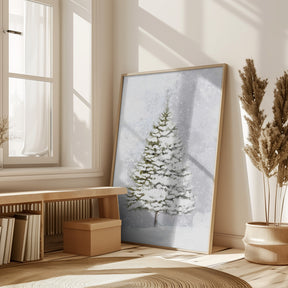 Lone fir in the snow Poster