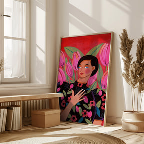 Abstract Modern Woman Portrait Poster