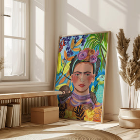 Frida and her parrots Poster