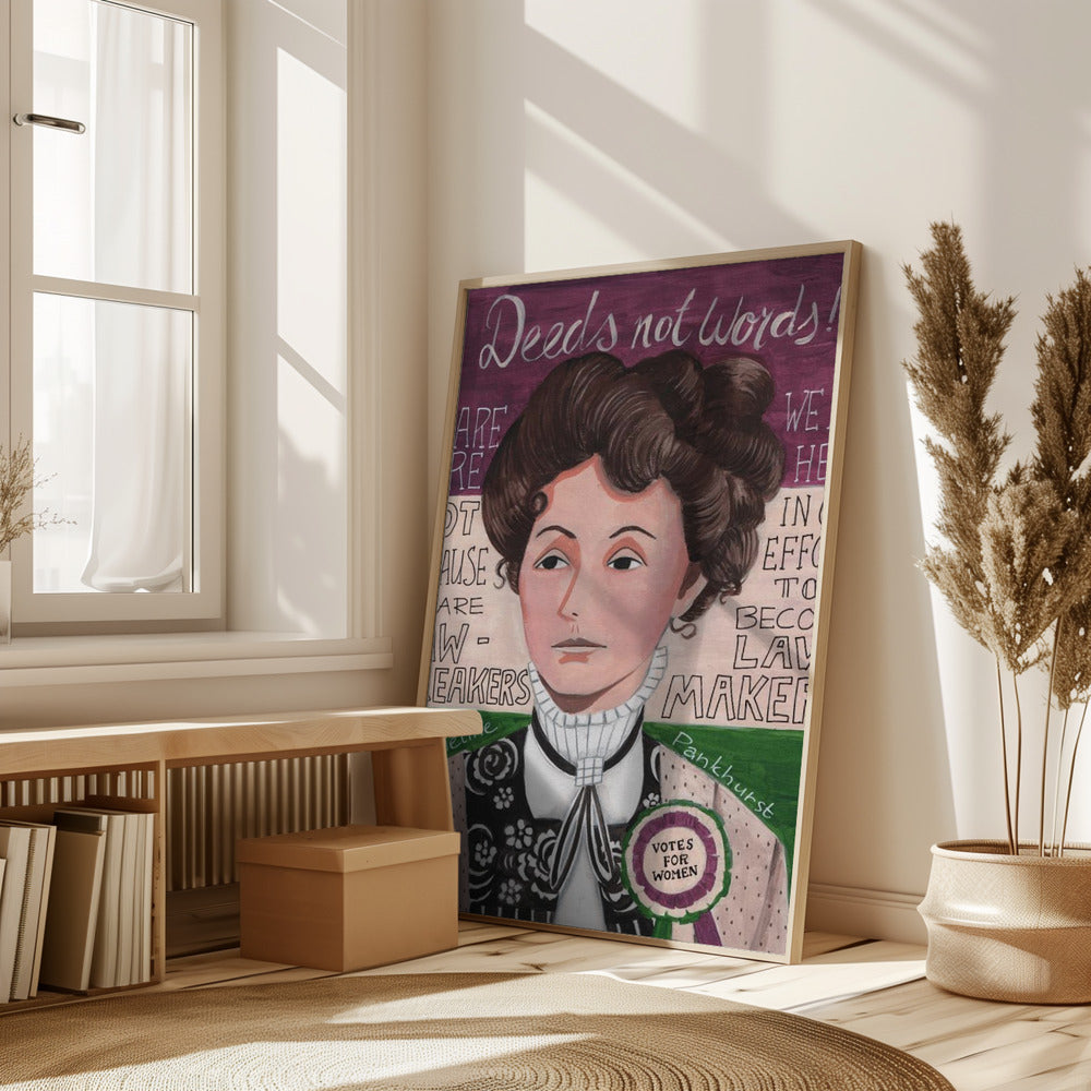 Portrait of a woman, Emmeline Pankhurst Poster