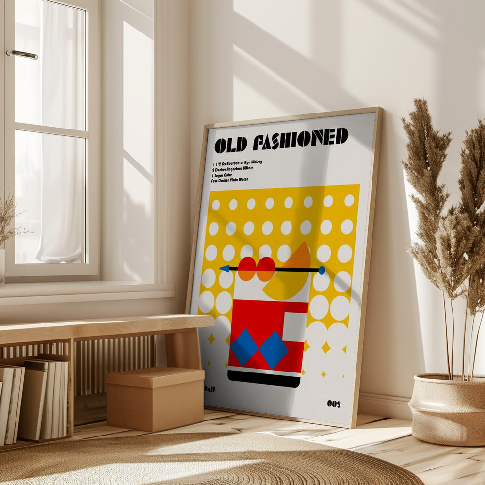 Old Fashioned Bauhaus Cocktail Poster