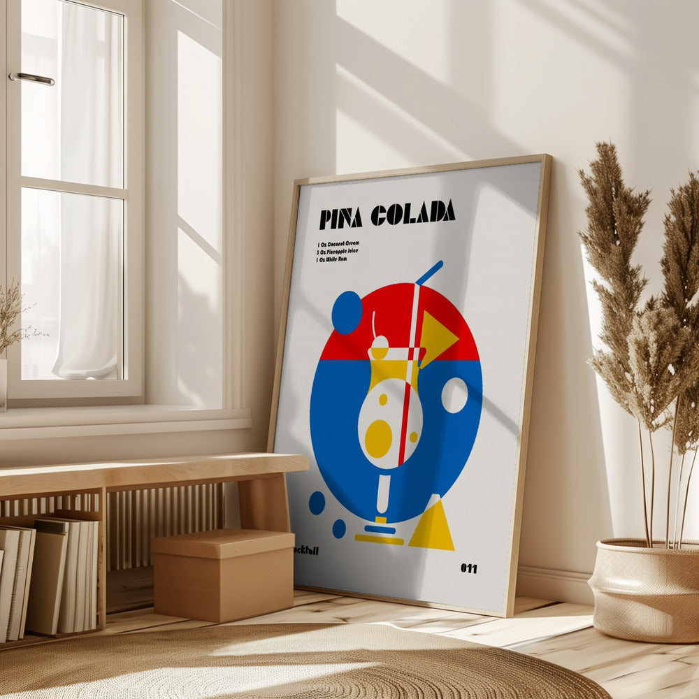 Pina Colada Bauhaus Cocktail Poster