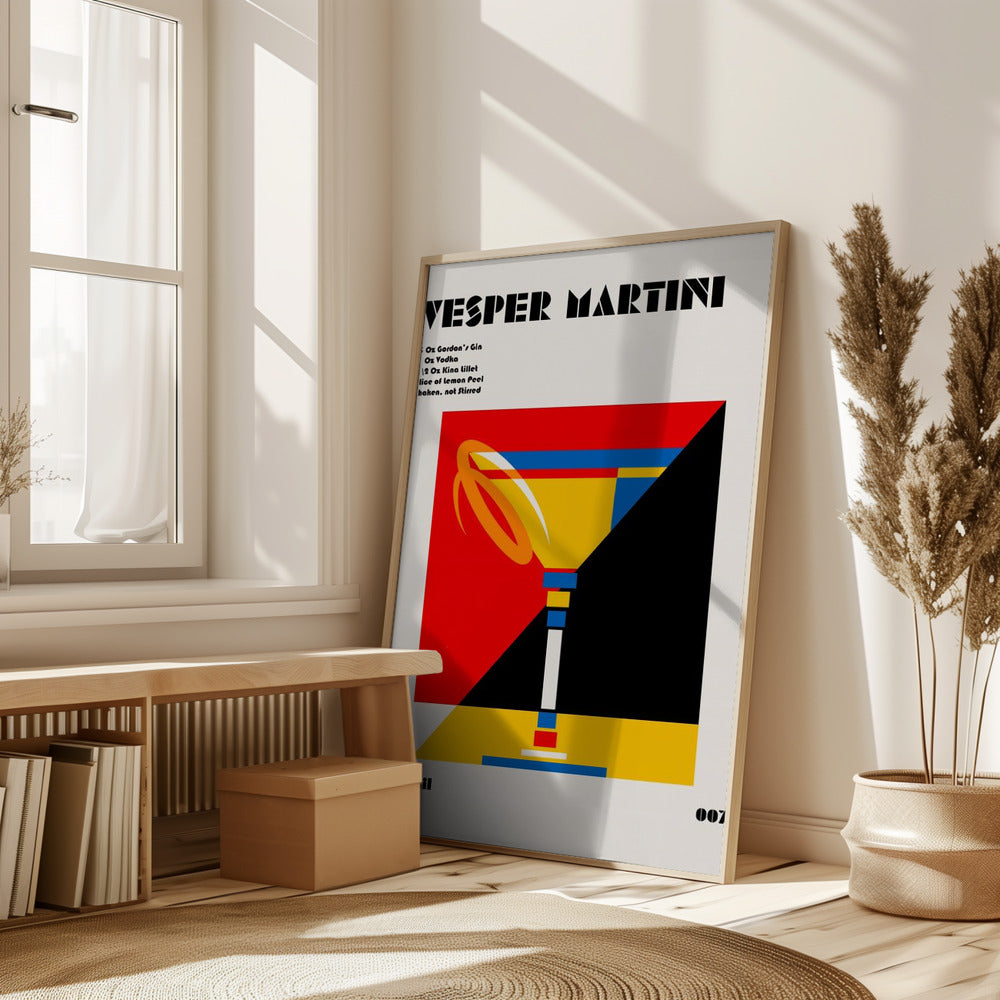 Vesper Martini Bauhaus Cocktail Poster