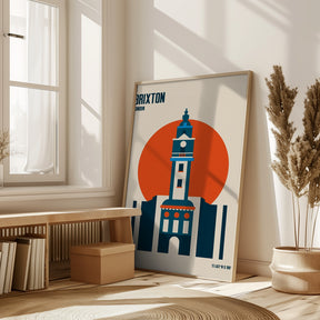 Brixton Tower Retro Travel Print Poster