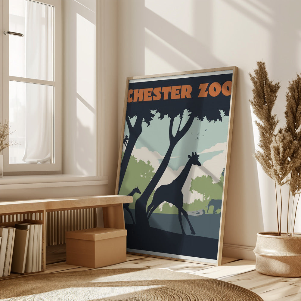 Chester Zoo Travel Print Poster