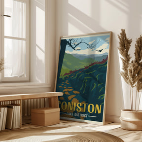 Coniston Lake District Travel Print Poster