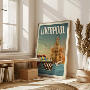 Liverpool Liver Building Travel Print Poster