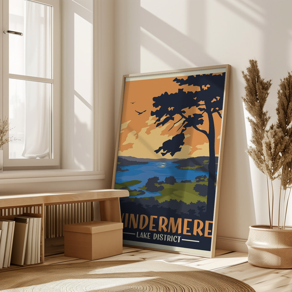 Windermere Lake District Travel Print Poster