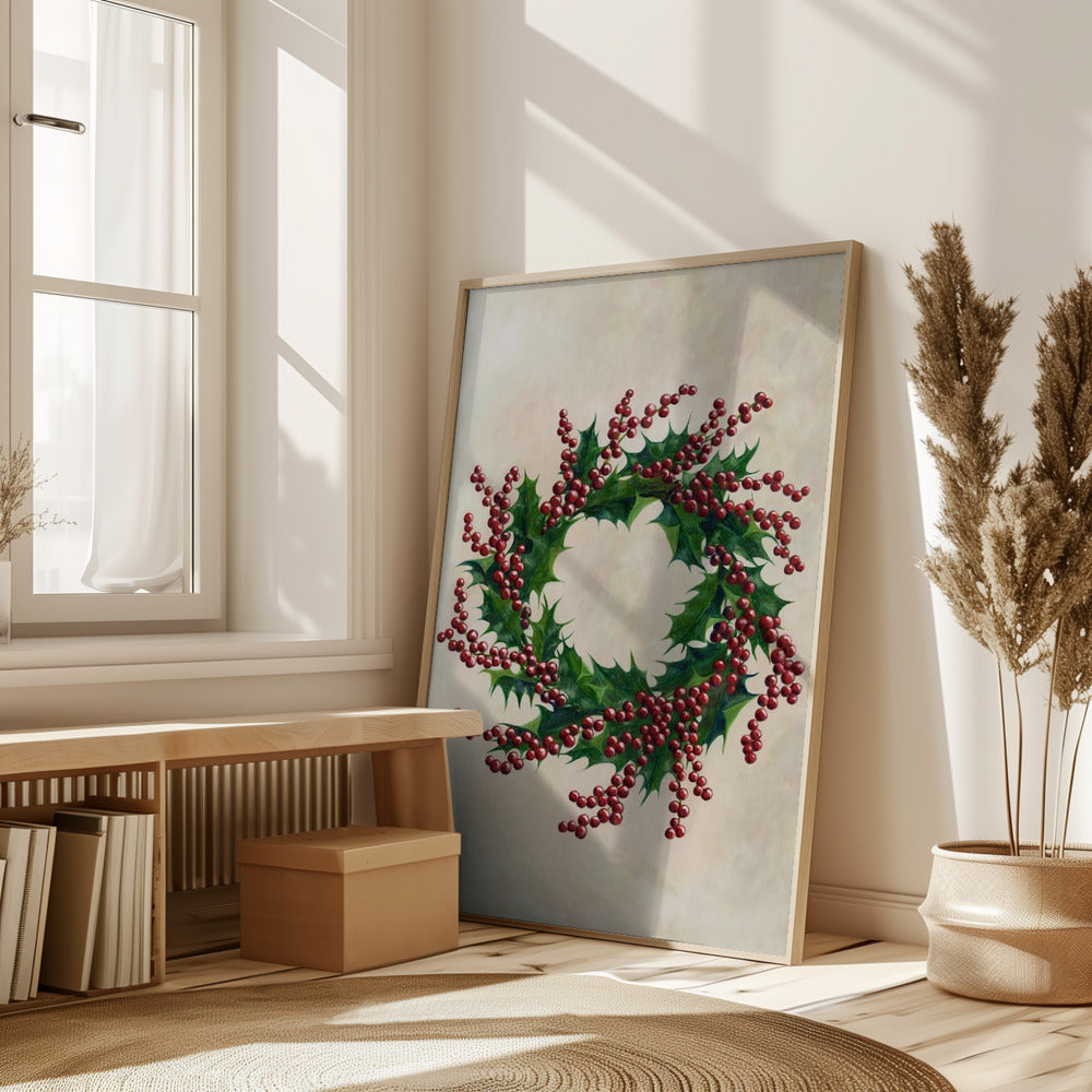 Holly wreath Poster