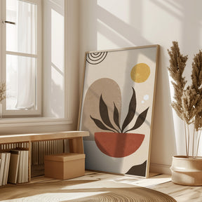 Abstract Boho Plants Under The Sun Poster