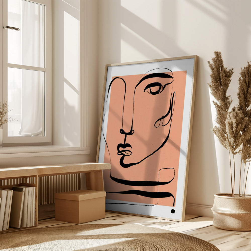 Le Visage (Peach) Poster