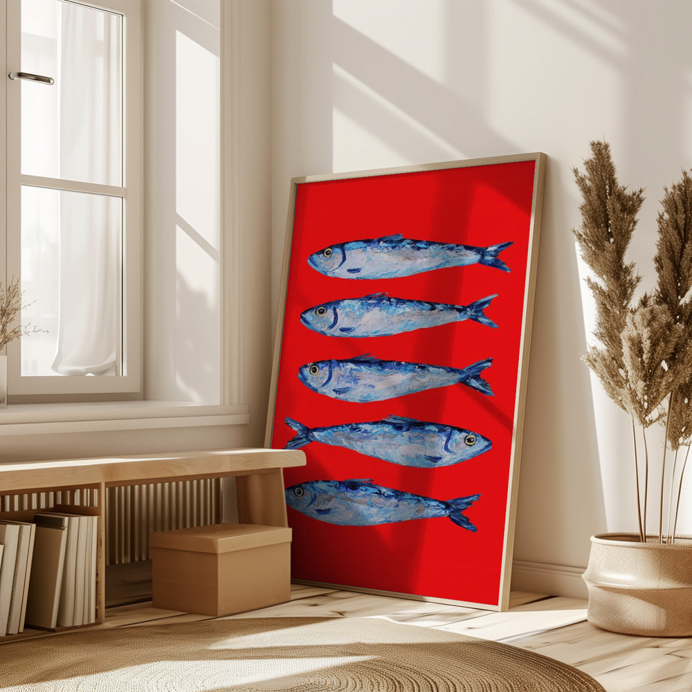 Sardines Berry Red Poster