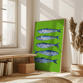 Sardines Lime Green Poster