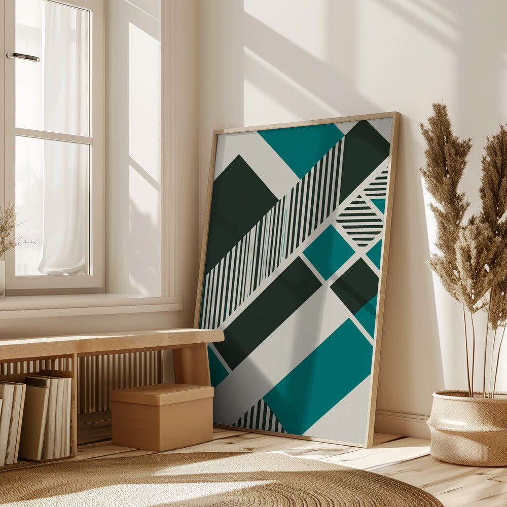 Geometric Teal Poster