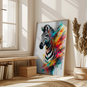 Colorful Zebra Poster