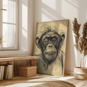 Monkey drawing Poster