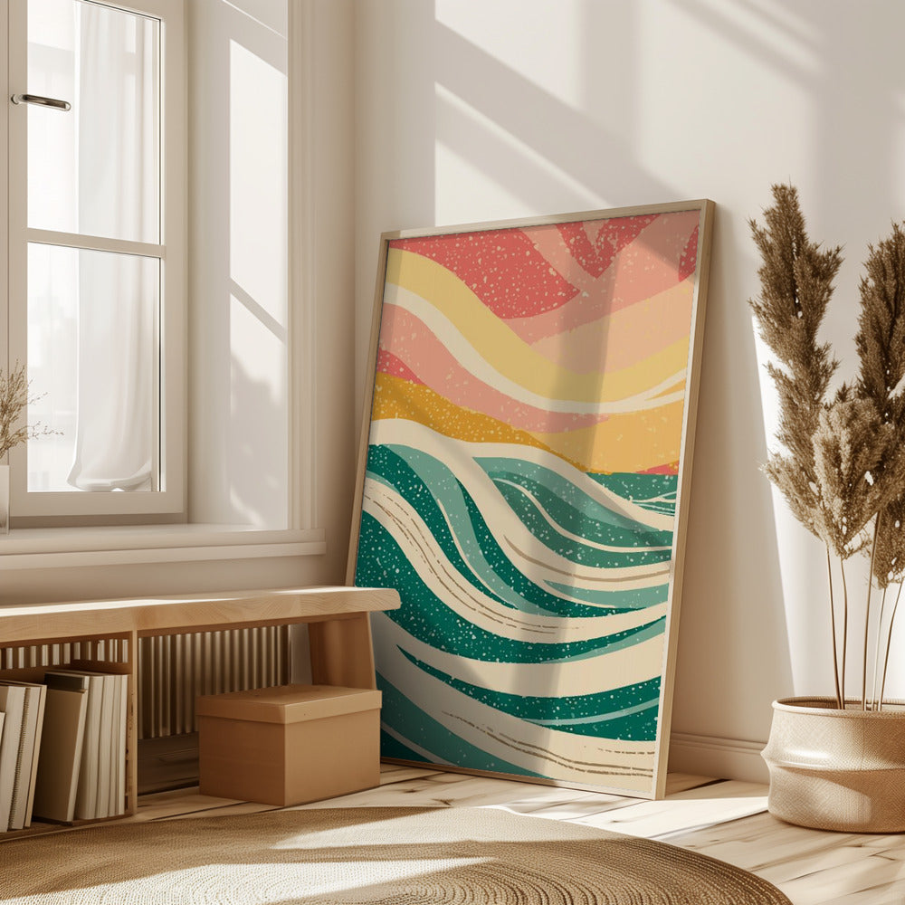 Abstract Sea Waves Poster