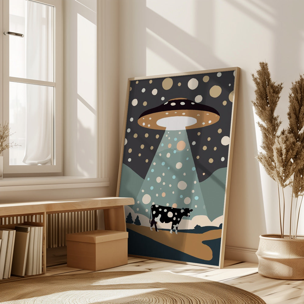 UFO &amp; cow Poster