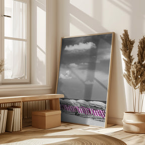 Idyllic beach scene | pink color pop Poster