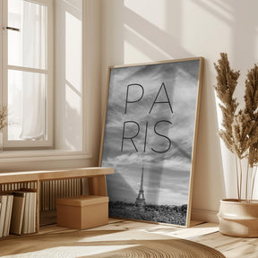 PARIS Eiffel Tower | Text &amp; Skyline Poster