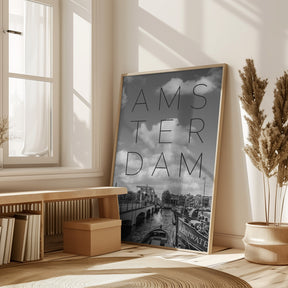 AMSTERDAM Magere Brug | Text &amp; Skyline Poster