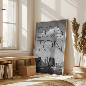 BOSTON Skyline North End &amp; Financial District | Text &amp; Skyline Poster