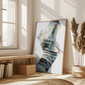 Modern Art Eiffel Tower Coordinates Poster