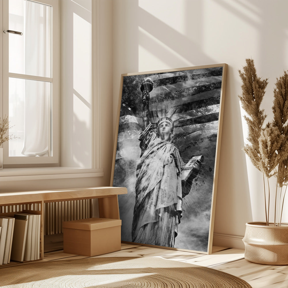 Modern Art STATUE OF LIBERTY | monochrome Poster