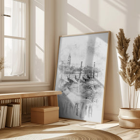 Monochrome Art VENICE Canal Grande | watercolor Poster