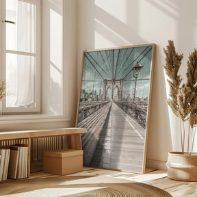 NEW YORK CITY Brooklyn Bridge | urban vintage style Poster