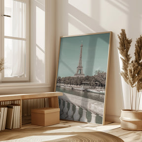 PARIS Eiffel Tower &amp; River Seine | urban vintage style Poster