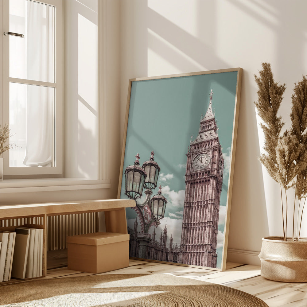 LONDON Elizabeth Tower | urban vintage style Poster