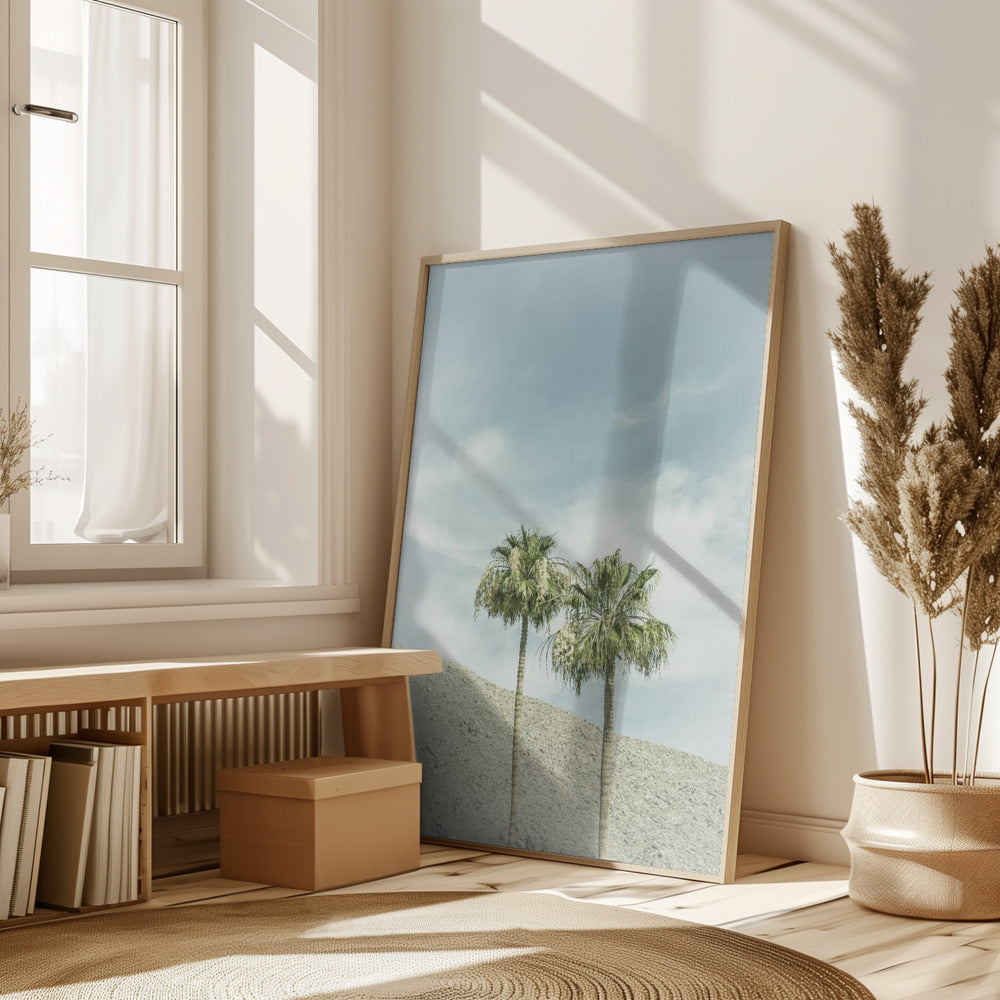 Vintage Palm Trees in the desert Poster
