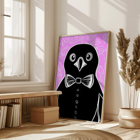 Penguin with bow tie Poster