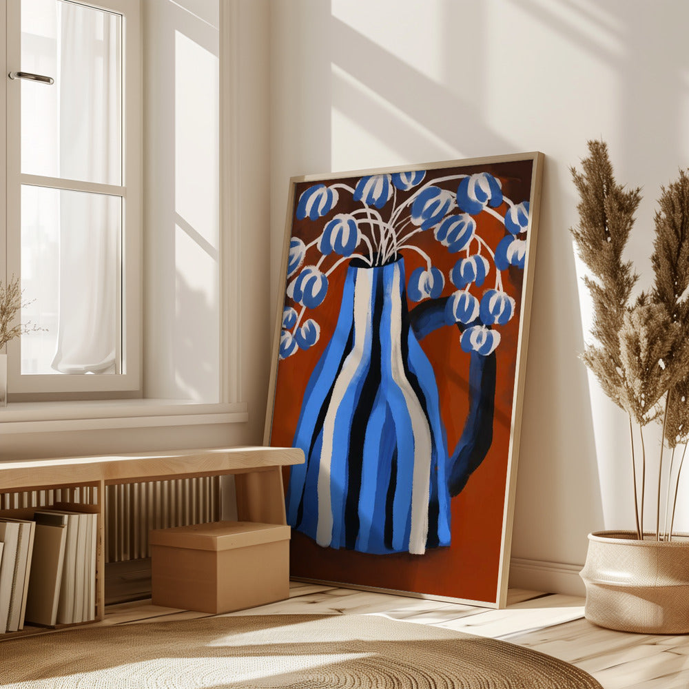 Striped Vase Poster