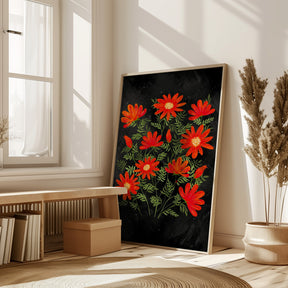 Ladybug flowers red Poster