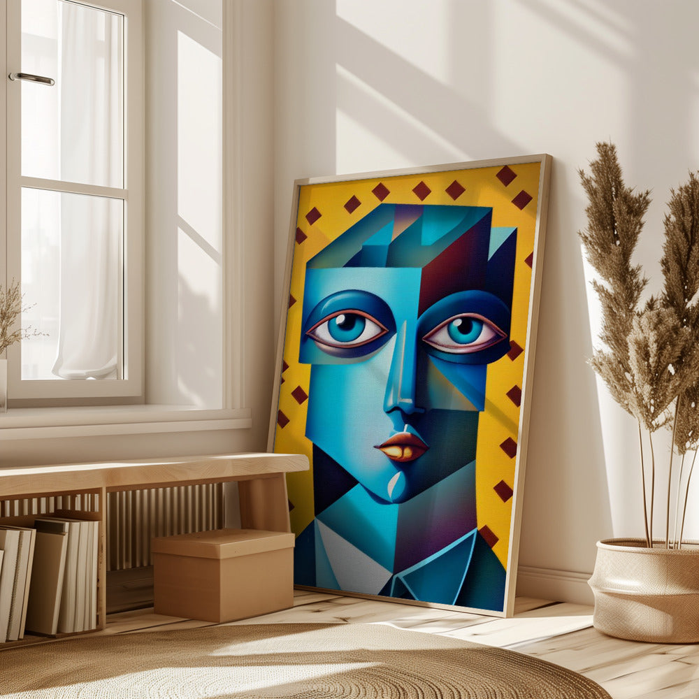 Cubist Abstract Face Poster