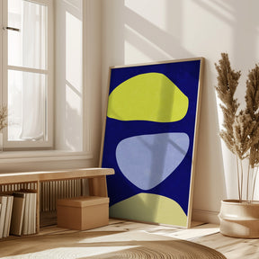 Abstract Forms Blue and yellow Poster