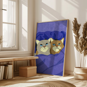 Cats in Bed Poster