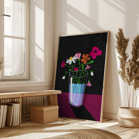 Flowers glow in the dark Poster