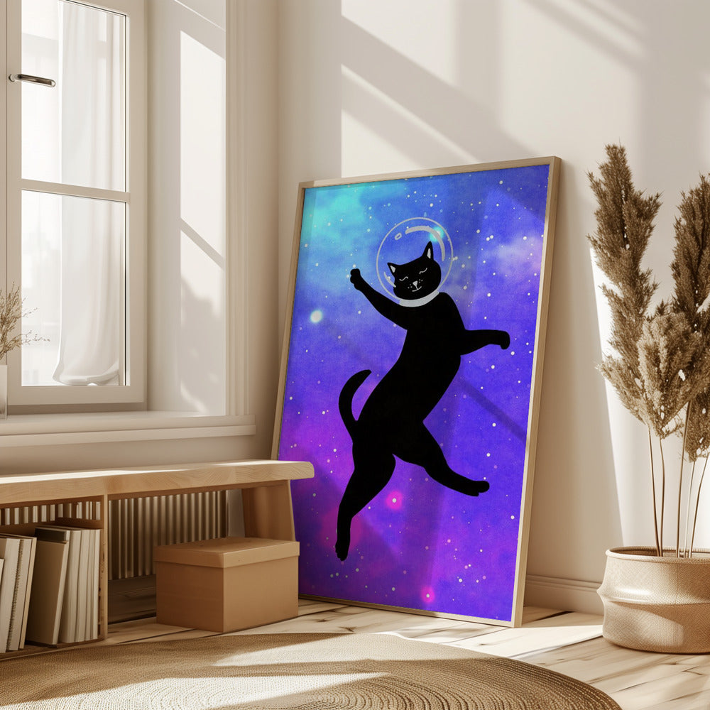 Happy Space Cat Poster