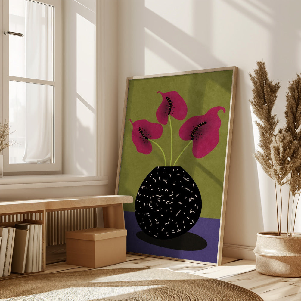 Nice flowers in vase Poster