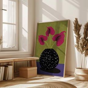 Nice flowers in vase Poster