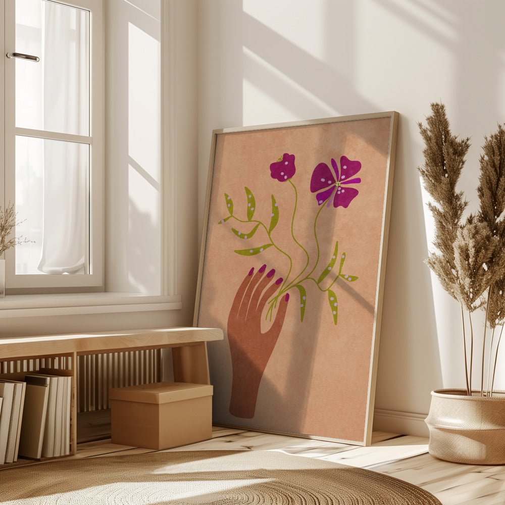 Flower in my hand Poster