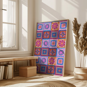 Granny squares blanket Poster