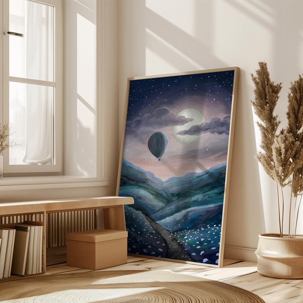 Moonlight landscape Poster