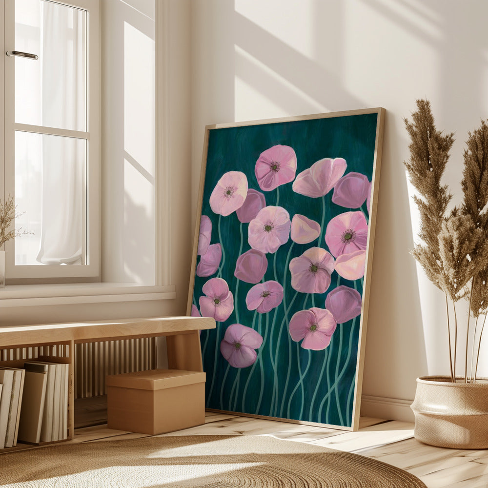 Pink poppies Poster