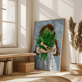 Girl with posy Poster