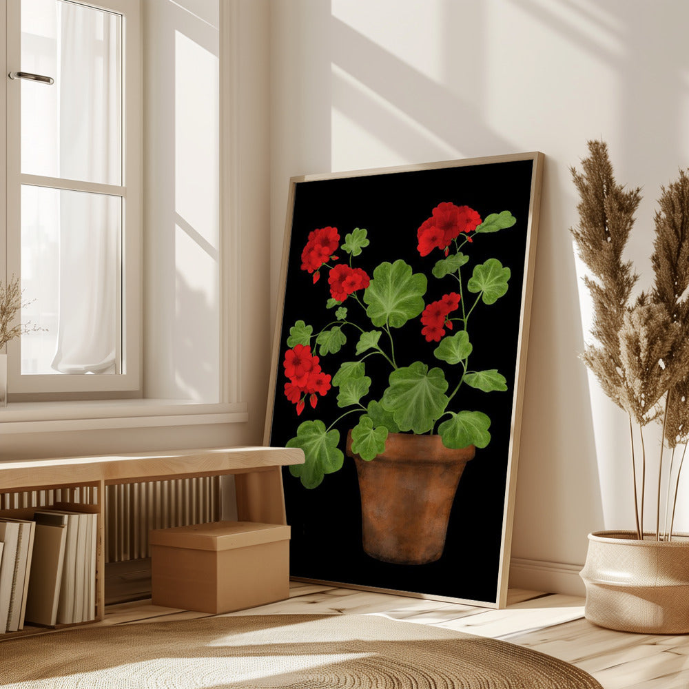 Red Geranium Poster