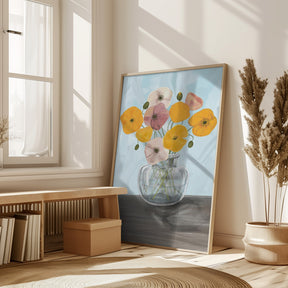 Vase with poppys Poster